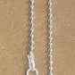 18in, 1.5mm  bead sterling silver chain. Chain made in Italy.