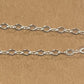18in, 2mm  DMND cut rolo sterling silver chain.  Chain made in Italy.