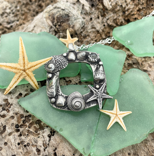 Seashells by the Seashore- Rectangle Pendant