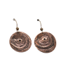 Copper Sea Shell Pattern Disc Earrings